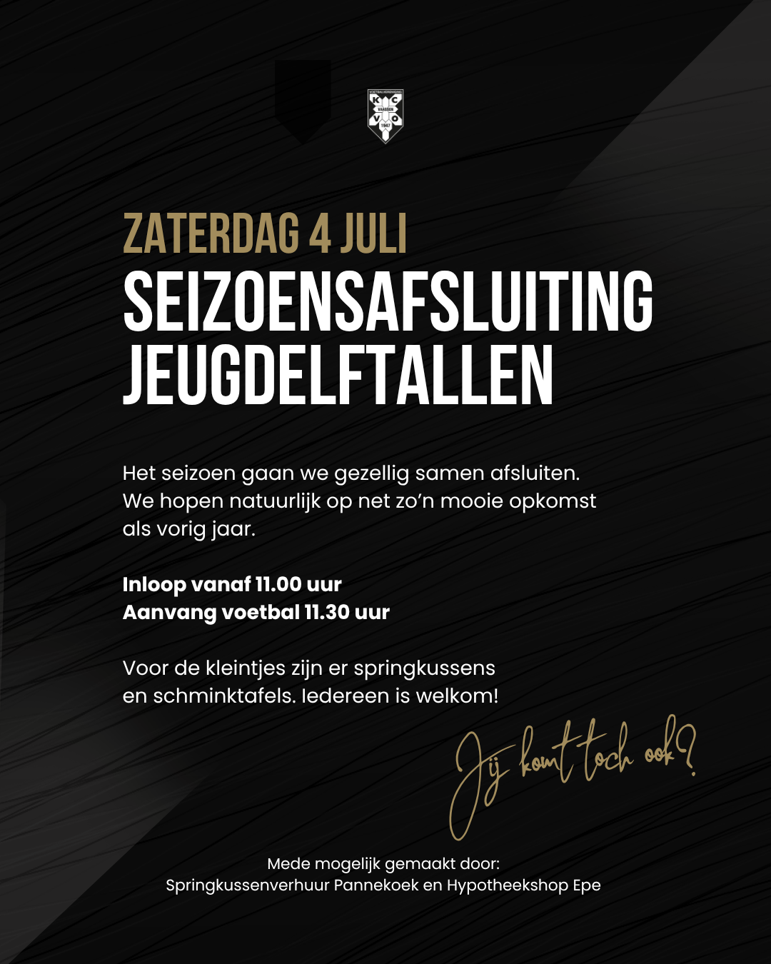 Seizoensafsluiting Jeugdelftallen