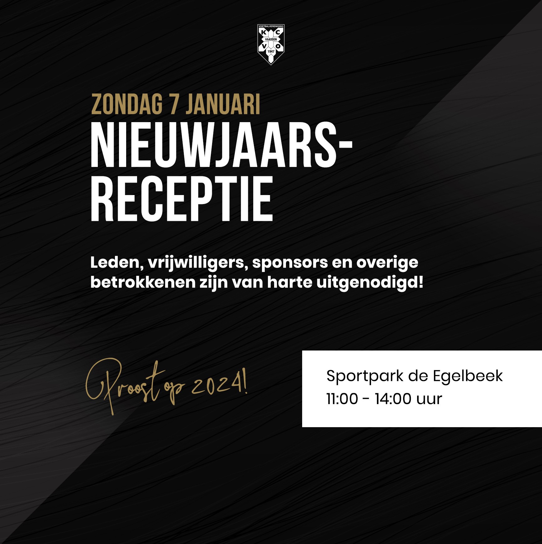 Nieuwjaarsreceptie KCVO, 7 januari 2024, 11.00 uur