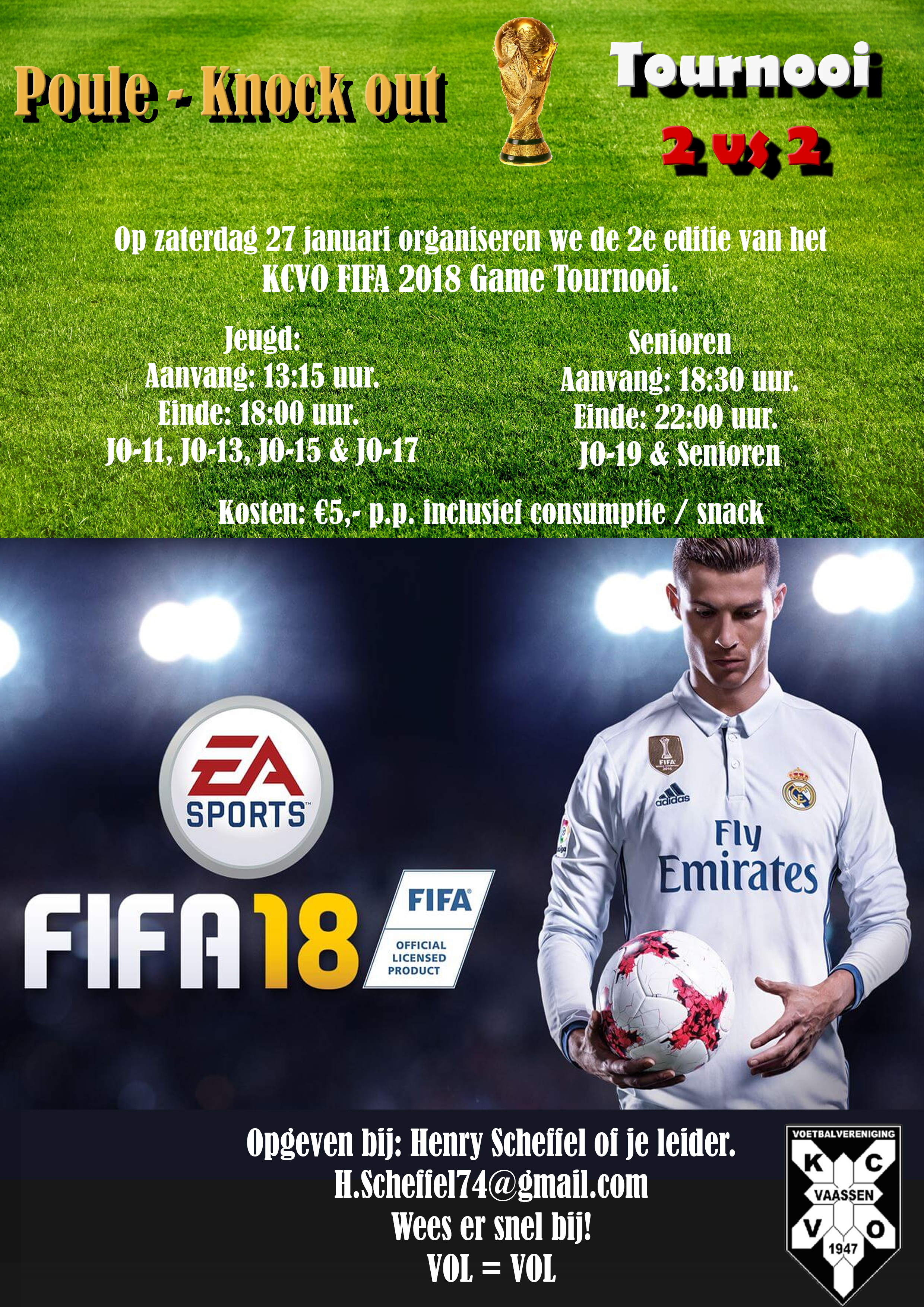 KCVO organiseert 2e editie van het KCVO FIFA 2018 Game toernooi

