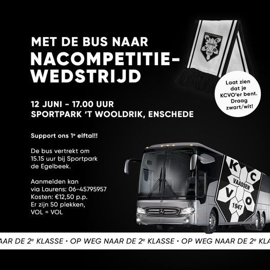 Supportersbussen naar wedstrijd Vogido - KCVO