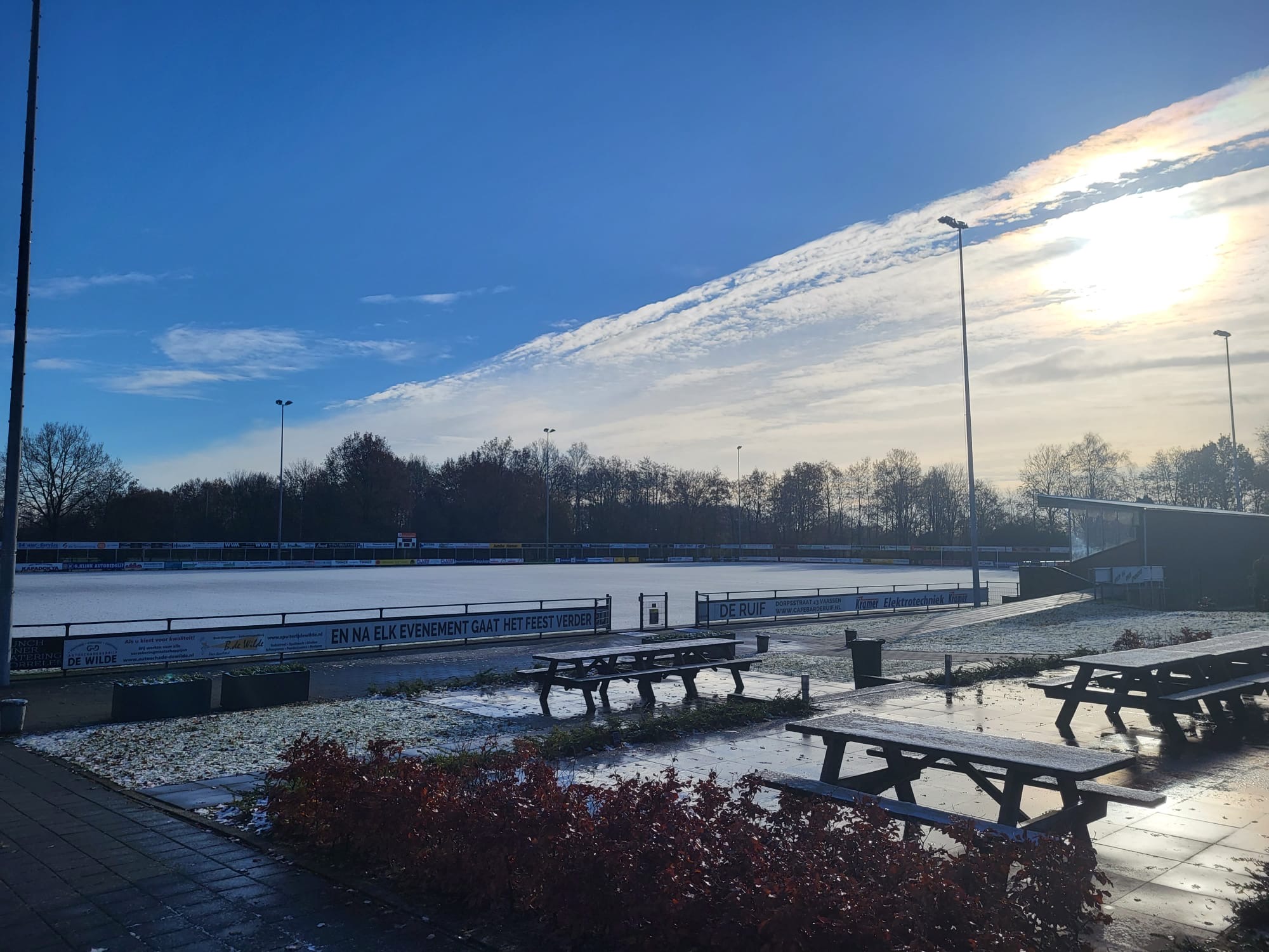 Sneeuw!!! Een mooi uitzicht op ons sportpark vanochtend ❄️
