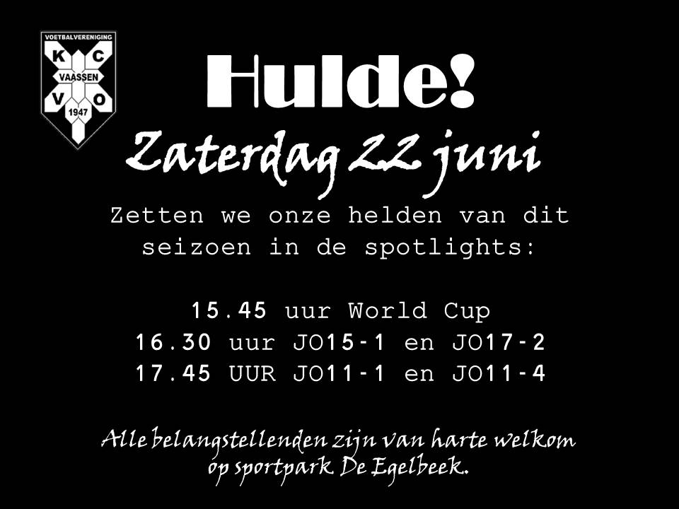 Zaterdag 22 juni: huldigingen & prijsuitreikingen