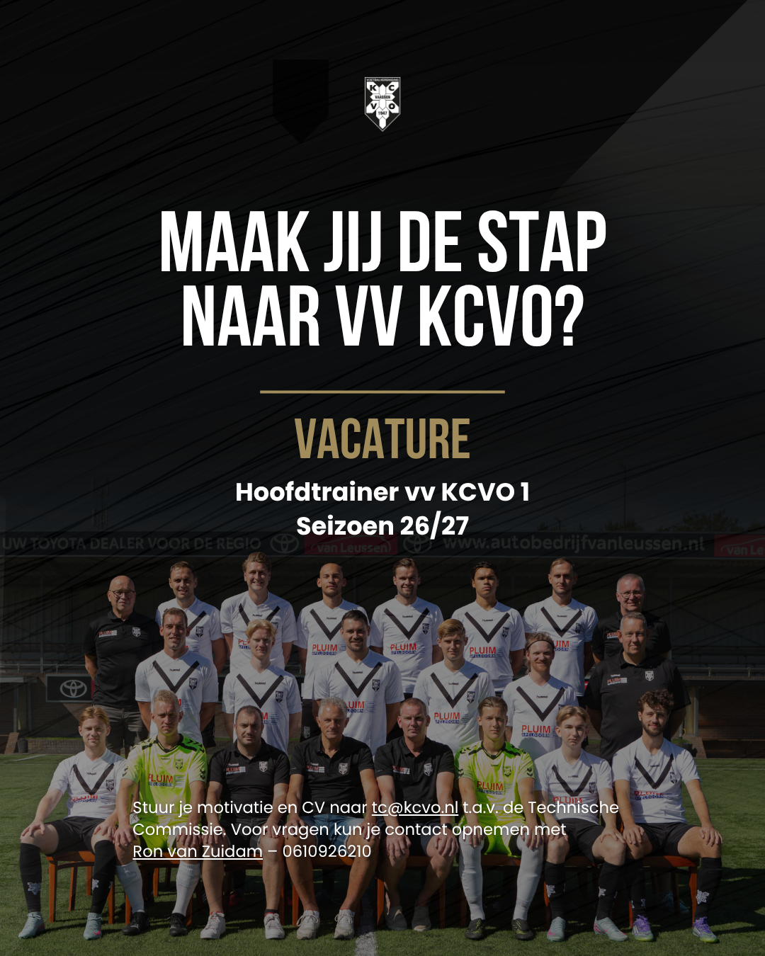Vacature: Hoofdtrainer VV KCVO