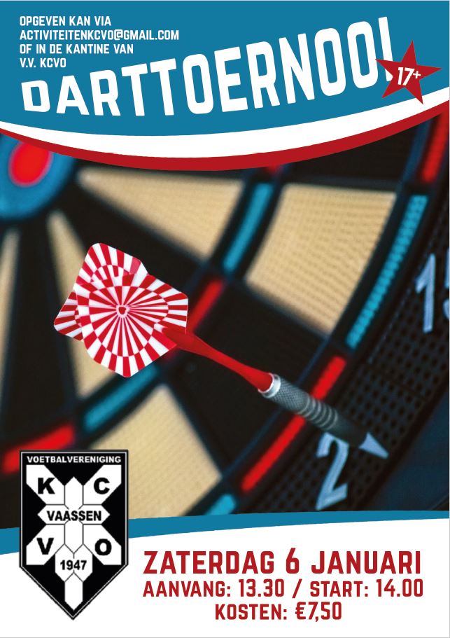 KCVO DARTTOERNOOI 6 januari 2018