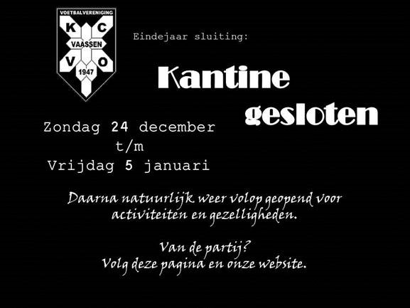 Openingstijden clubhuis KCVO